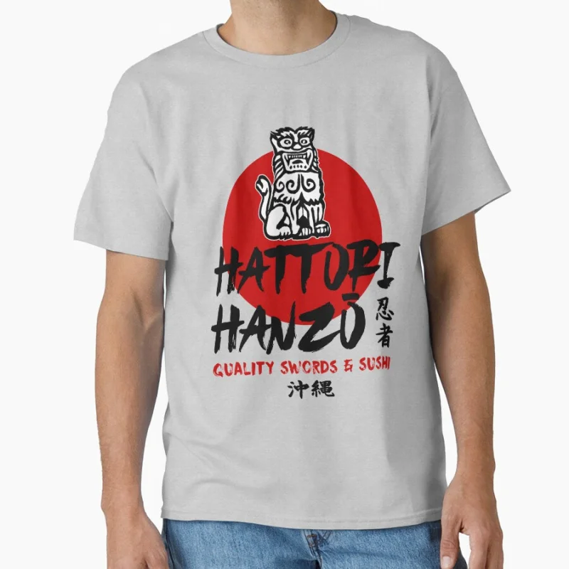 هاتوري هانزو جرافيك تي شيرت عتيق ياباني سيف ساموراي اقتل بيل فيلم هدية تي شيرت مضحك ملابس السوشي تذكارات #5