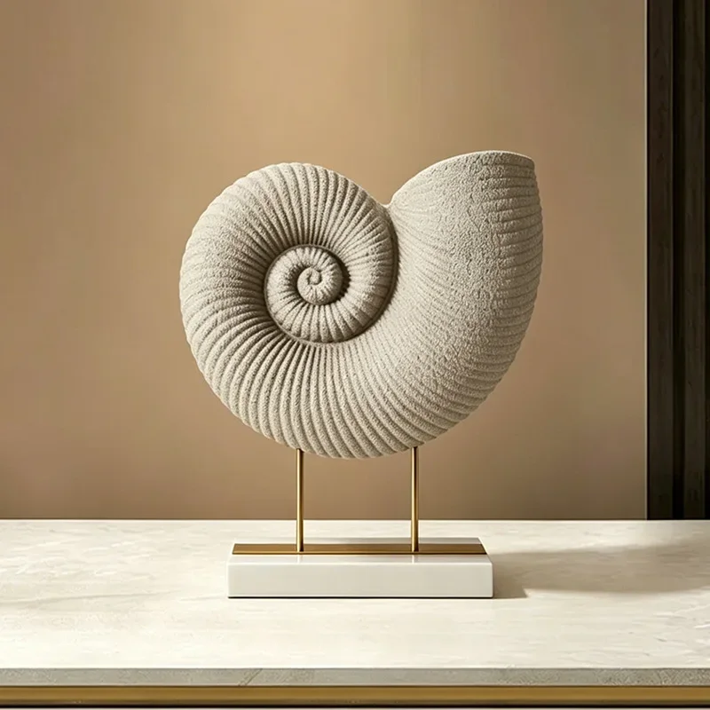 Retro Seashell Decorations Resin Handicrafts Shell Snail Rock Sculpture Decorative Figurines Home Decoration Accessories