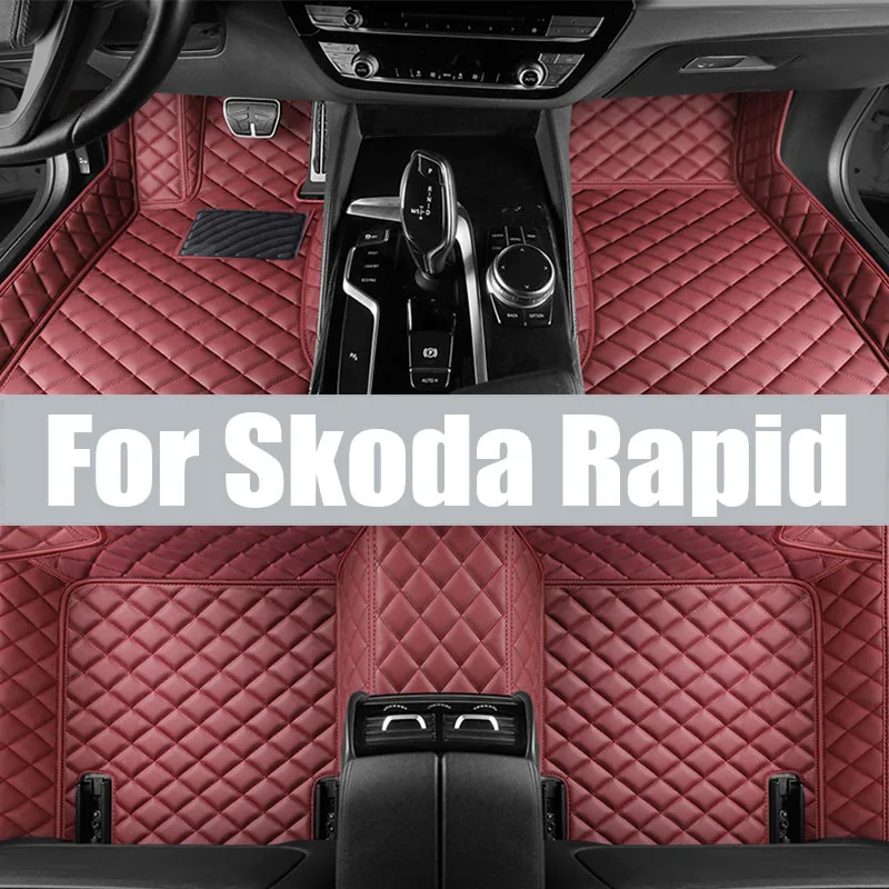 TPE Custom Car Floor Mats For Skoda Rapid Spaceback 2014 2016 2017 2018 2019 2020 Waterproof Carpet Auto Interior trunk mat