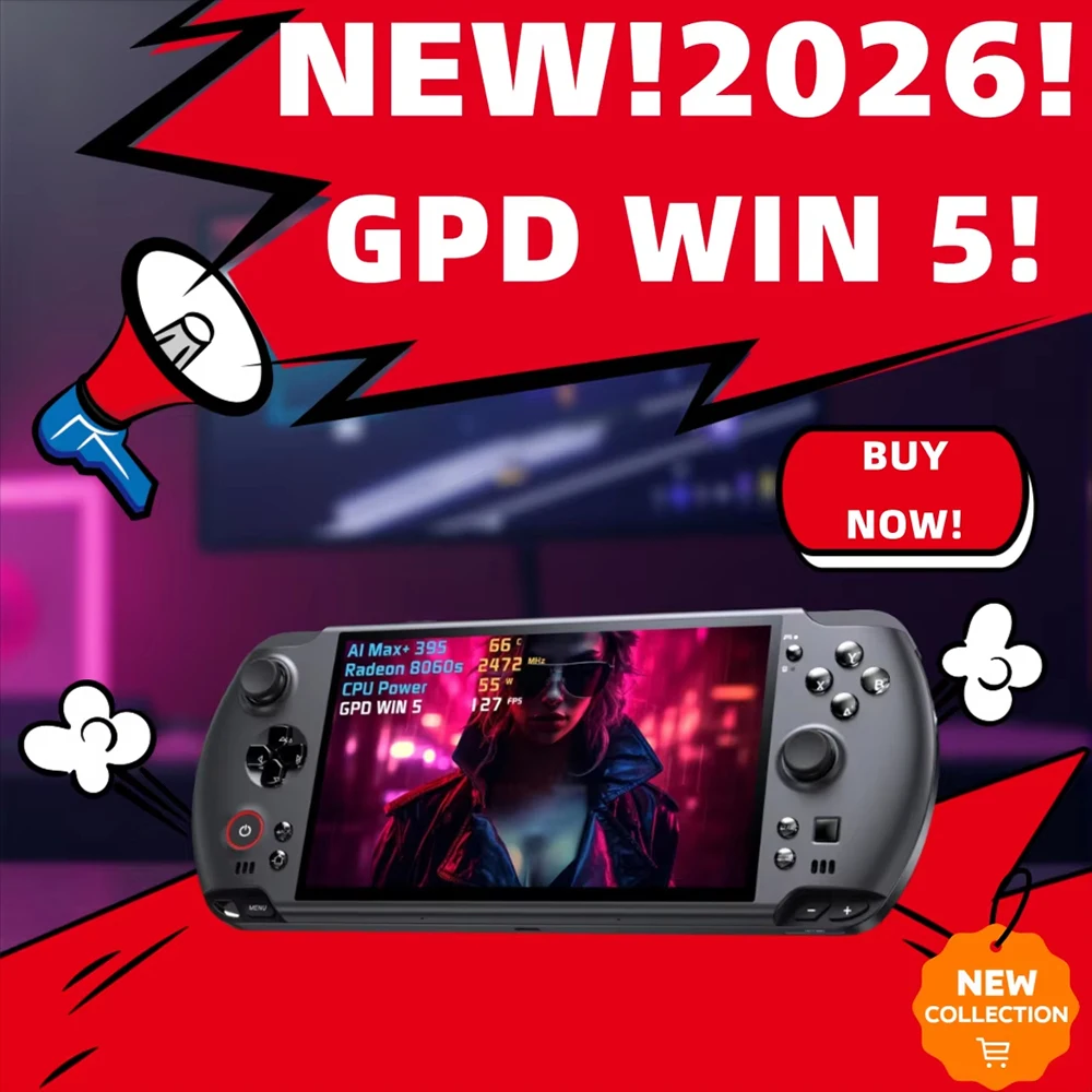 GPD WIN 5 Mini Game Machine PC AMD Ryzen AI Max 395 Processor 7-inch 120Hz 32GB/64GB/128GB LPDDR5 8000MTs Removable Battery