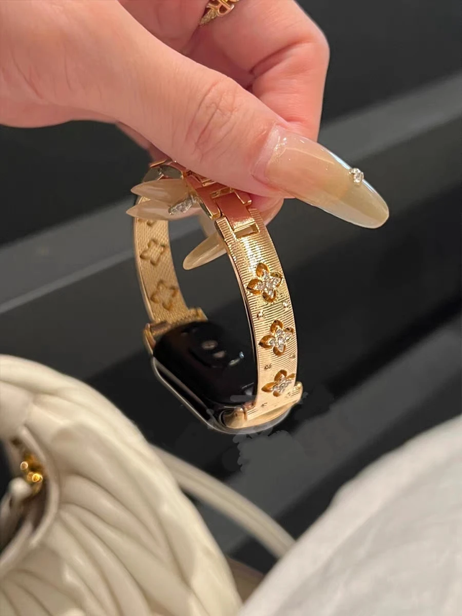 Schönes Bling-elegantes Armband mit Metallglied für XIAOMi Band 10, Armband für Mi Band 9 8, Armband, NFC-Armband