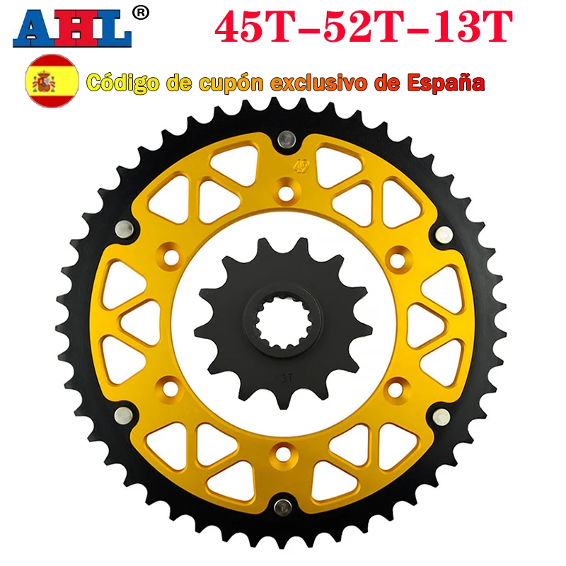 Piñón delantero y trasero de motocicleta 45T ~ 52T 13T para SUZUKI DR250 DR-Z250 RM250 RMX250 DR350 DR-Z400 DRZ400S DRZ400SM RV90 DR350SE
