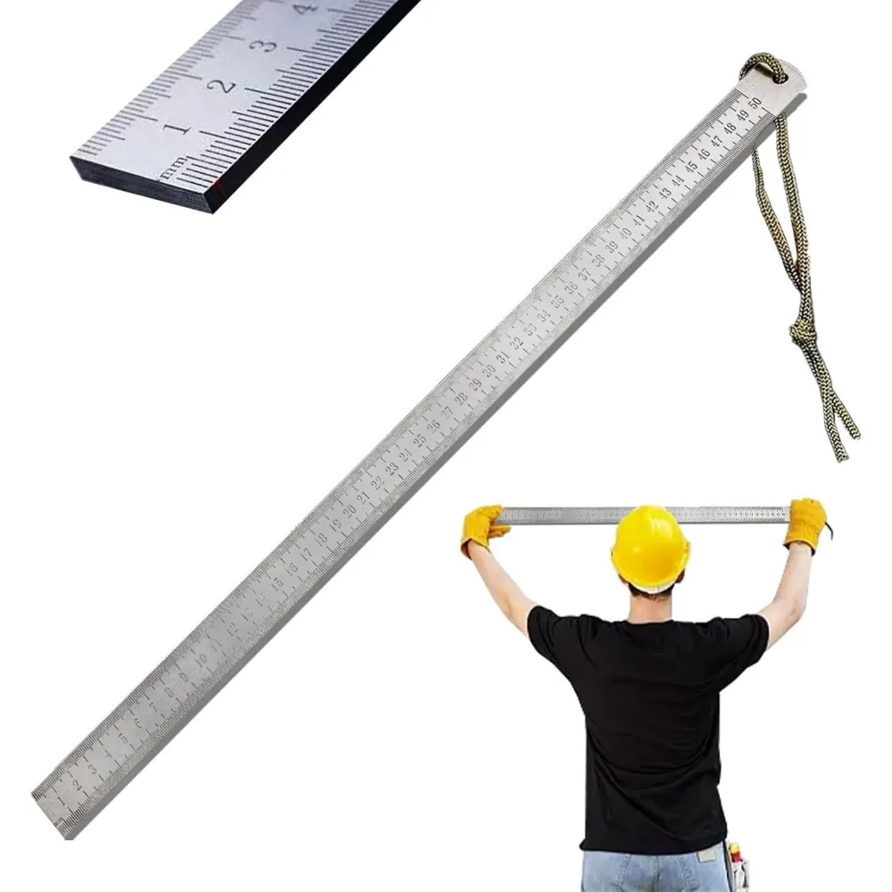 Multi-Purpose Heavy Duty Scale | 5mm Thick Stainless Steel Ruler | Tempered Car Safety & Measuring Tool