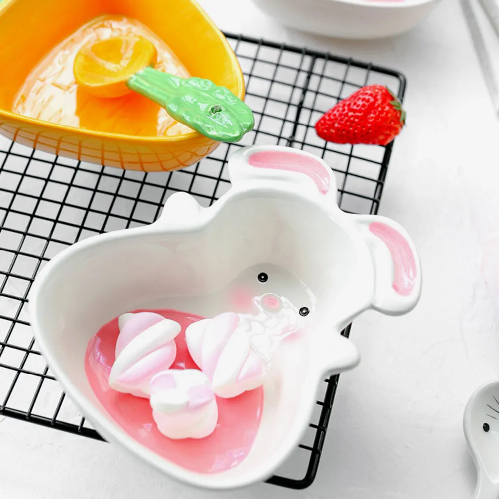 

Набор из 2 маленьких керамических соусниц в форме кролика и моркови, милые тарелочки для соусов, приправ, соевого соуса, закусок и десертов