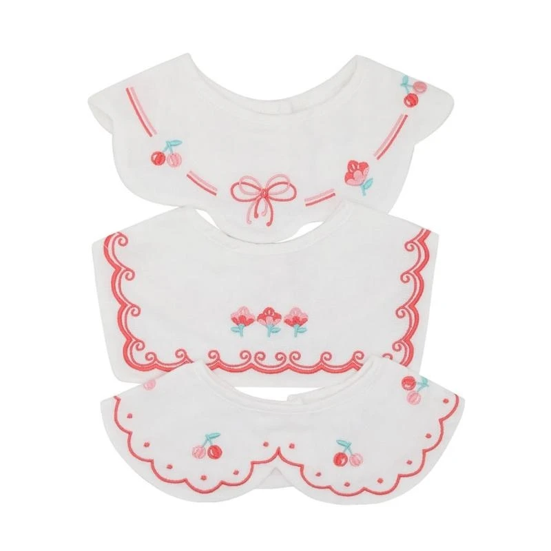 

3 Pcs/Set 360 ​​° Rotate Baby Feeding Drool Bibs Collar Decoration Embroidery Saliva Towel Cotton Anti-Stain Burp Cloth 425F