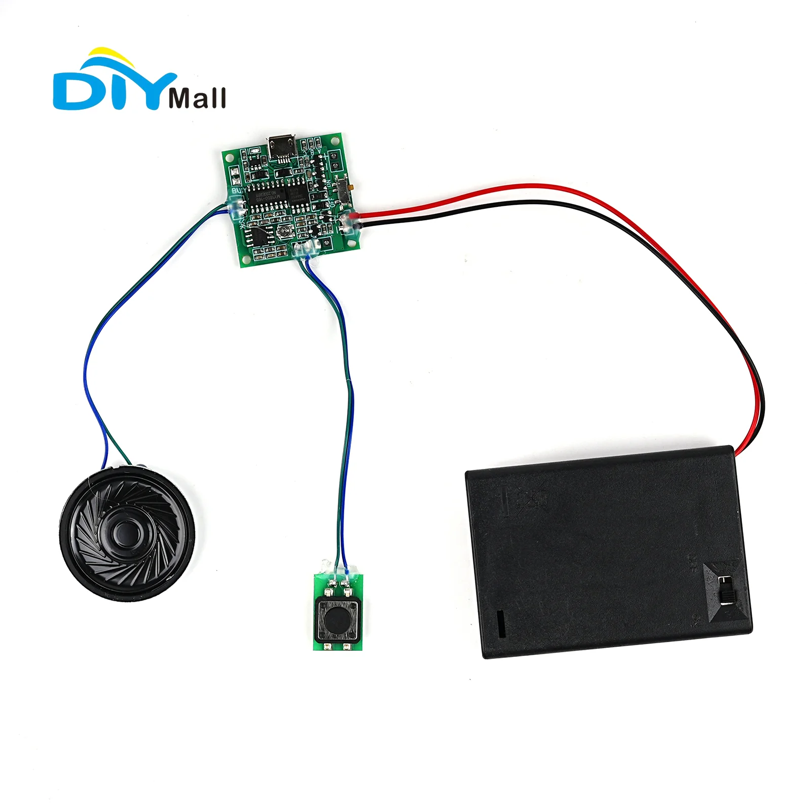 DIYmall 8M MP3 WAV Programmable Sound Module with Speaker Button Control Music Player Board for Greeting Cards DIY Gifts