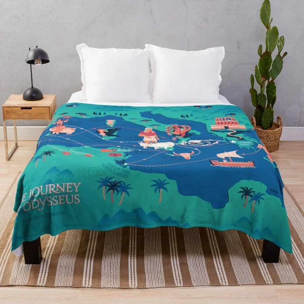 

Odyssey Map - The Journey of Odysseus Throw Blanket Nap Heavy Blankets