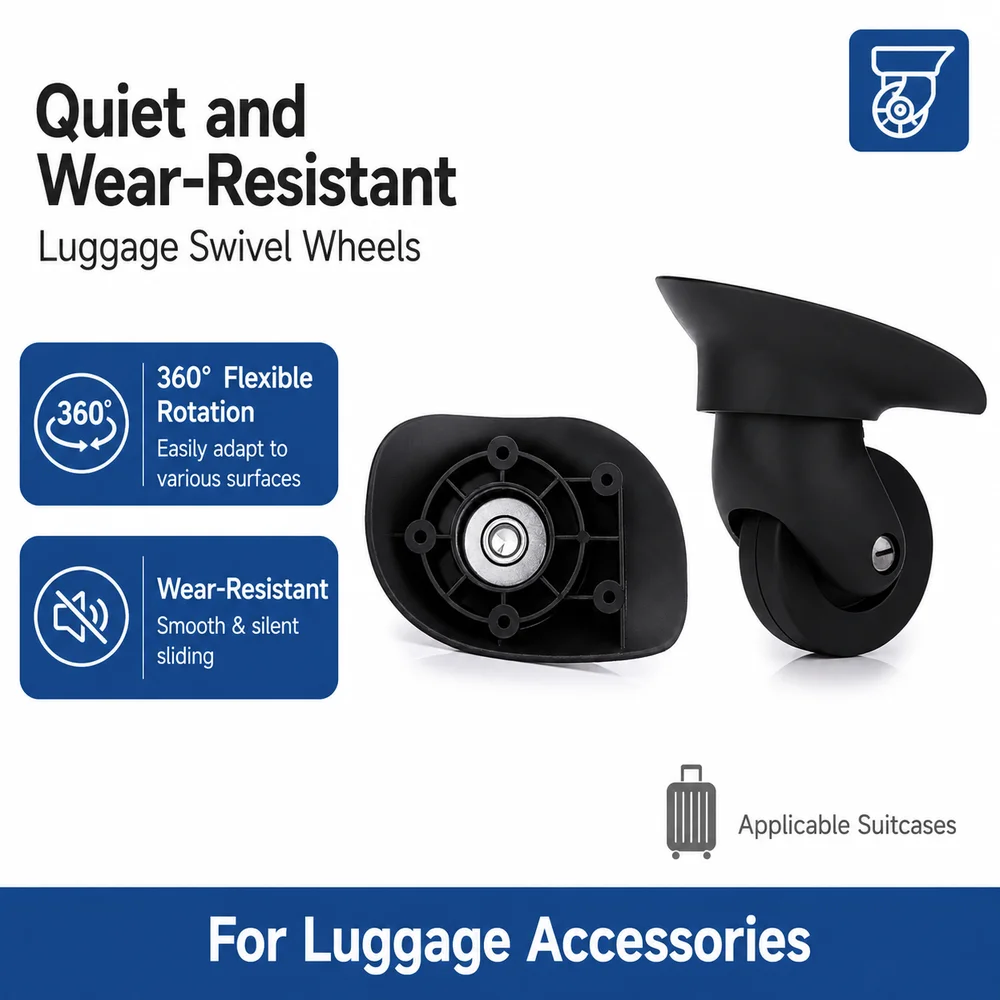 Universal Luggage Wheels For Crown 2452 K056A 360° Swivel Caster Wear-Resistant Smooth Rolling Noise Reduction Replacement Rolle