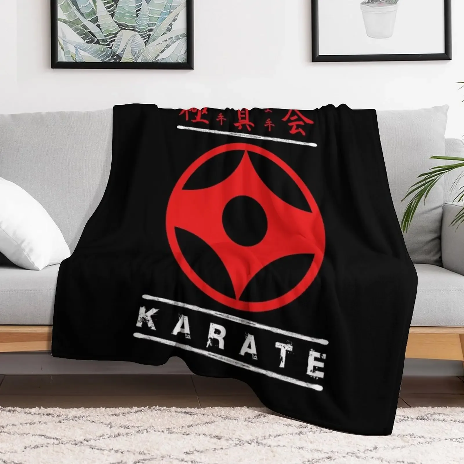 Kyokushin Karate (white text) Throw Blanket Hair Decorative Beds Blankets