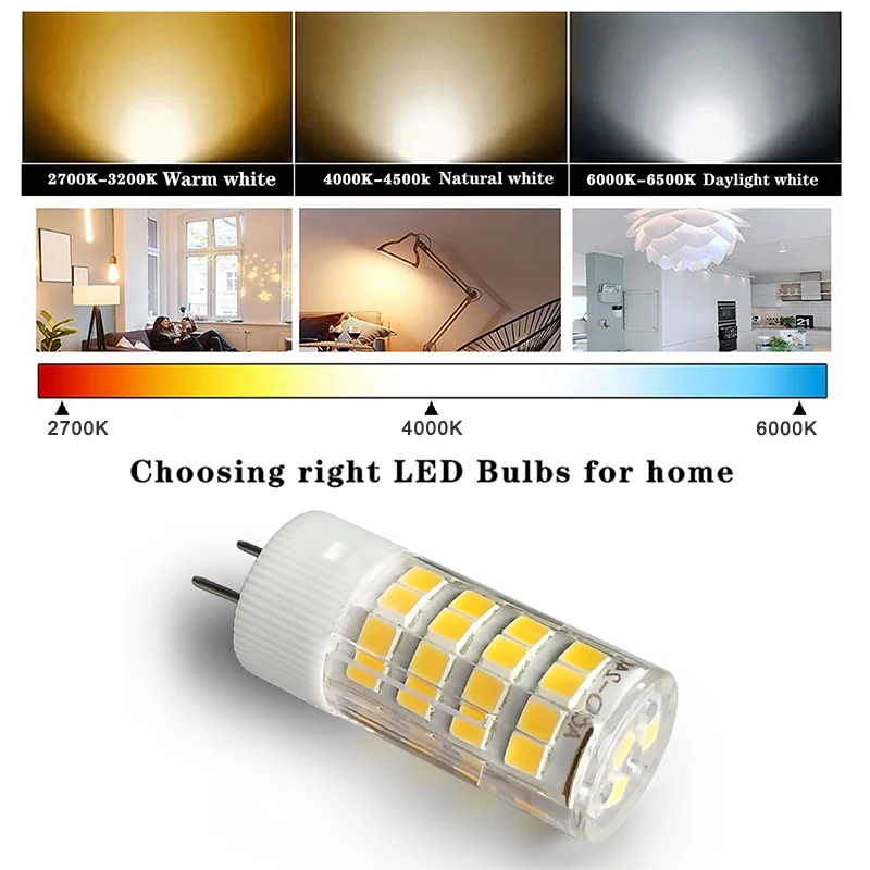 GY6.35 LED Lamps 6W AC 220V Corn Light Bulb Droplight Chandelier 2835 G6.35 COB Led Bombillas White/Warm white Lamp