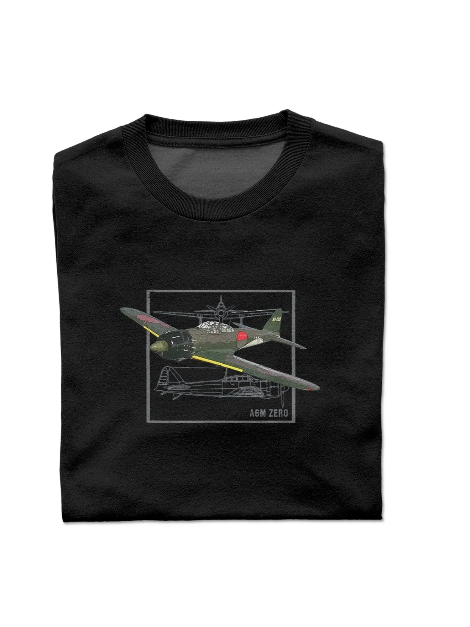 تي شيرت رجالي مطبوع عليه A6M Zero Fighter Reaction مع طباعة طائرة مفصلة، مقاس مريح في جميع الفصول #4