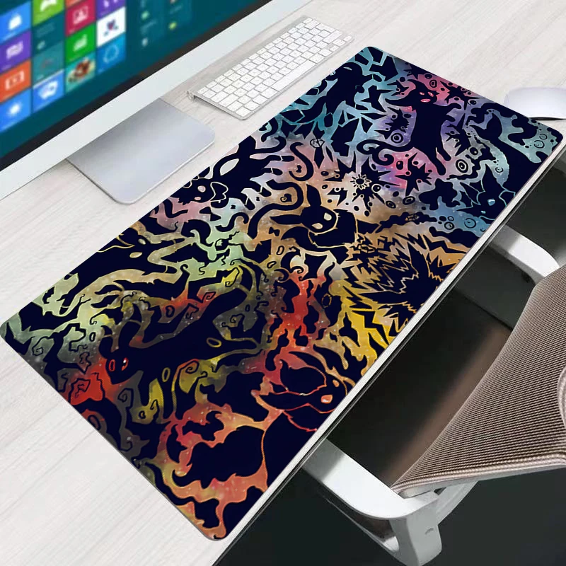 Mouse Pad P-Pokemons Eevee Anime Gaming Non Slip Accessories Varmilo Keyboard Pad Desk Mat Gabinete Carpet Mousepad Mouse Mat