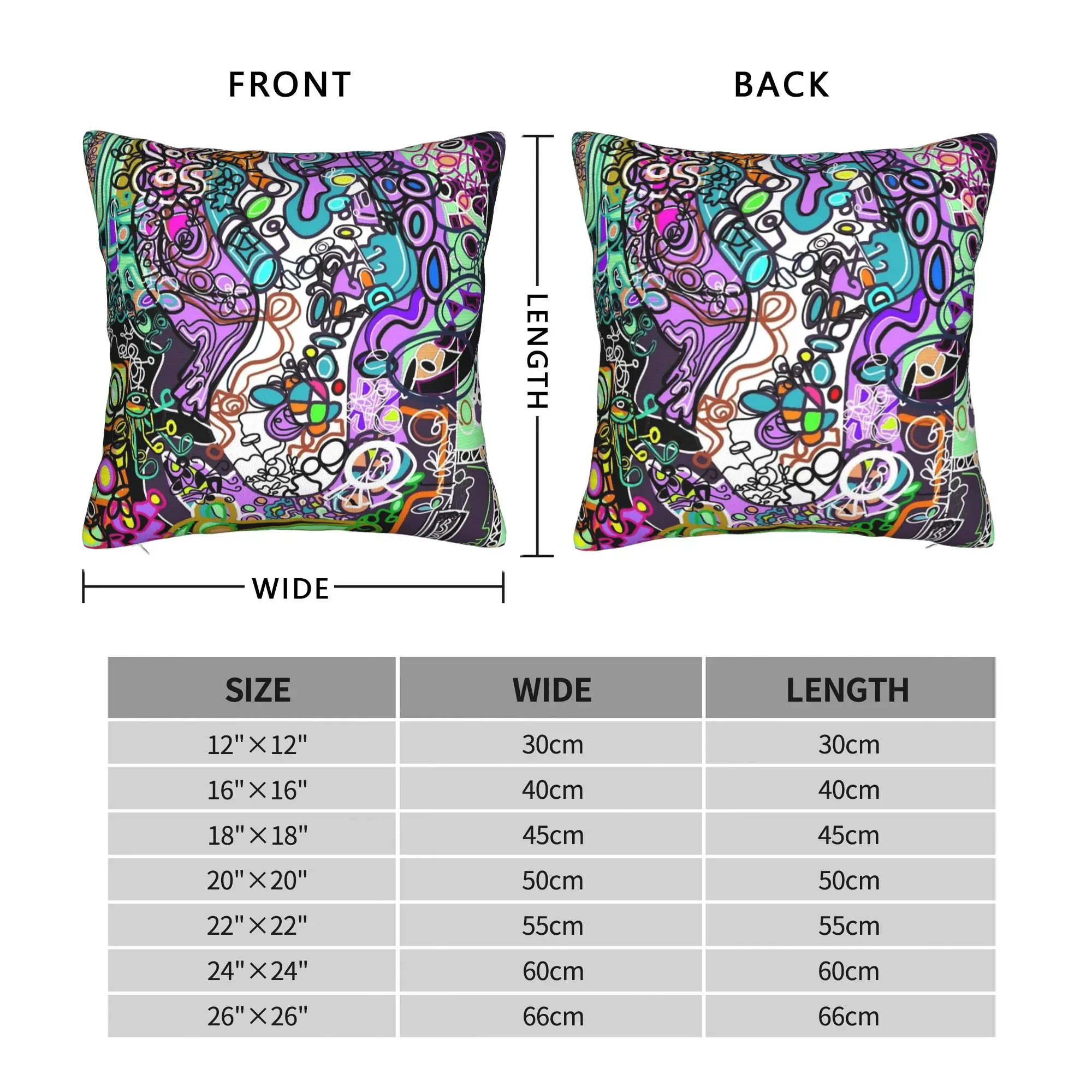 Psychedelic Graffiti Let Life In It’S Knocking Pillow Case  Funny Pillow Cover Custom Pillowcases For Office Car Home Decor