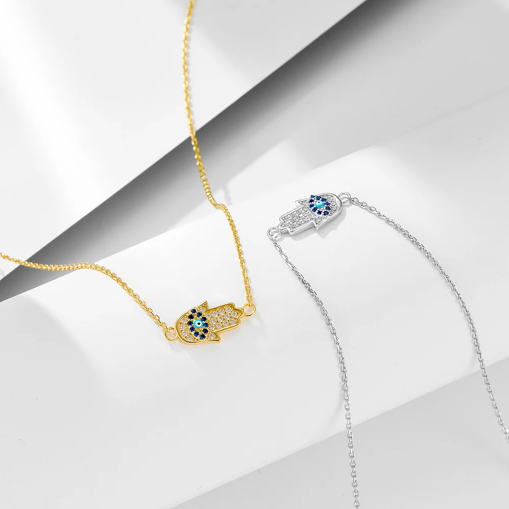 

Европейско-американское нишевое ожерелье из стерлингового серебра 925 пробы, палетка масла от сглаза, цепочка на ключицу с микропаве из циркона для женщин