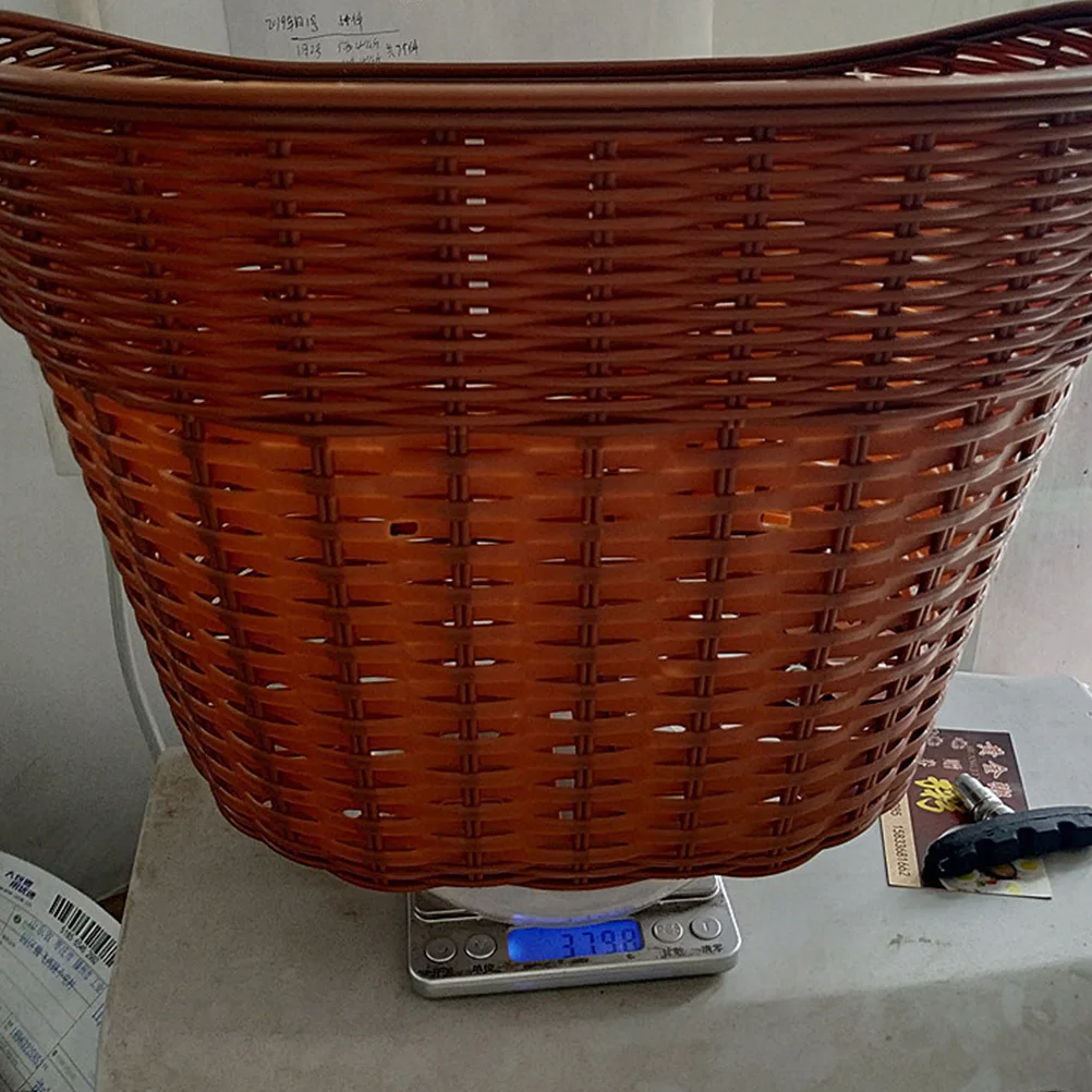 

Retro Style Plastic Bike Basket Front Handlebar Storage Durable Waterproof Easy Install Cycling Necessity Basket