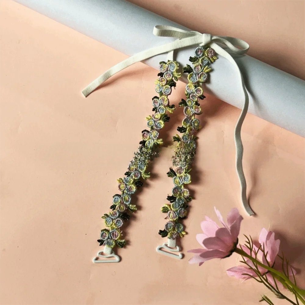 New Removable Floral Bra Straps Polyester Lace Shoulder Straps Adjustable Anti-slip Bra Straps Replacement