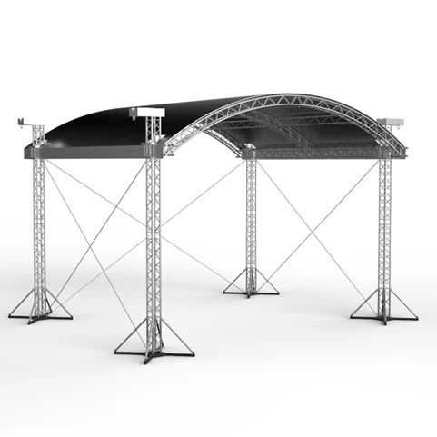 【Direct Factory Sale】6061 Aviation Aluminum Alloy Curved Triangular Arch Truss Roof Frame Heavy Duty Stage Lighting Truss Canopy