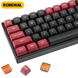 Keycaps PBT personalizados para teclado mecânico, perfil Foundation, DYE-SUB, estilo inglês, vermelho e preto, kit DIY, 150 teclas