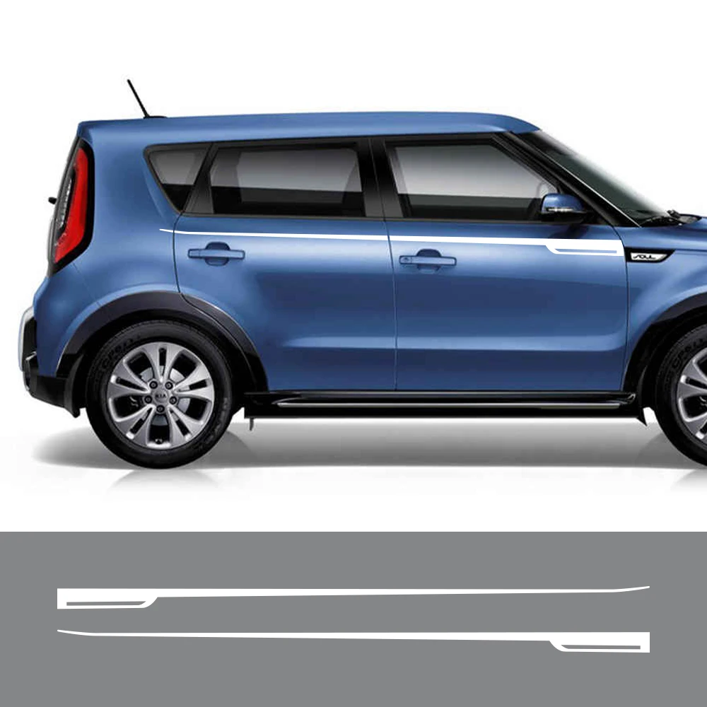 Car Strips Graphics Styling Sticker Auto Decor Vinyl Decals Accessories Car Side Waist Line Stickers For Kia Soul 1 2 3 Sk3 EV
