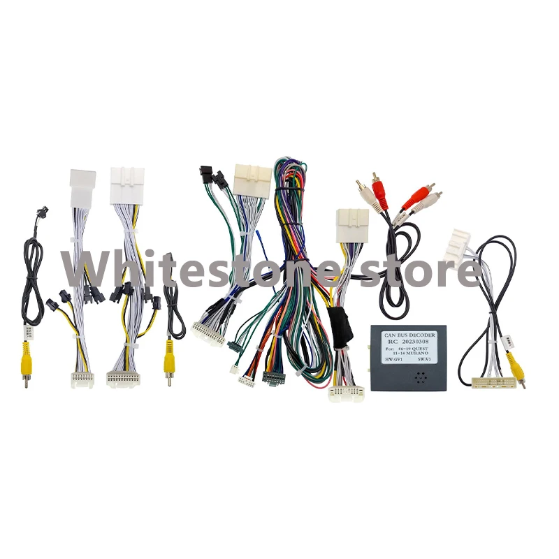 Car 16pin Wiring Harness Adapter Canbus Box Decoder For Nissan Pathfinder 2010-2014 Android Radio Power Cable