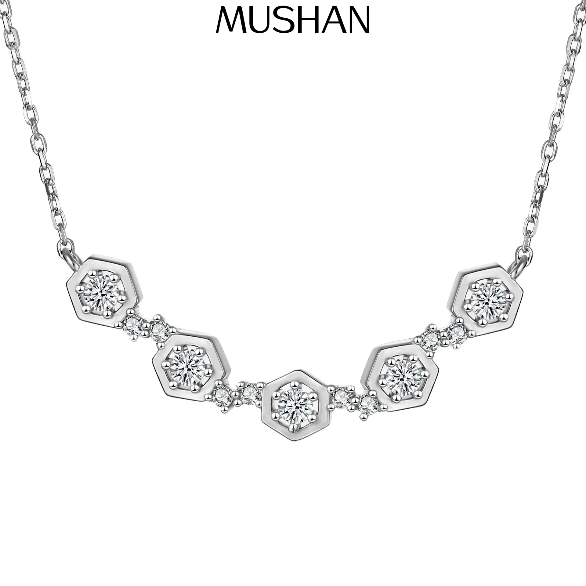 

MuShan Jewelry 925 Sterling Silver Necklace Pendant Chain HCD Gemstones Christmas Gift Glamorous Style Women Necklaces Jewelry