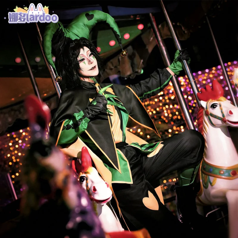 

Pierrot Harlequin Cosplay Costume Game The Freak Circus【XS-3XL】DokiDoki-N Clown Cosplay Hat Halloween Plus Size