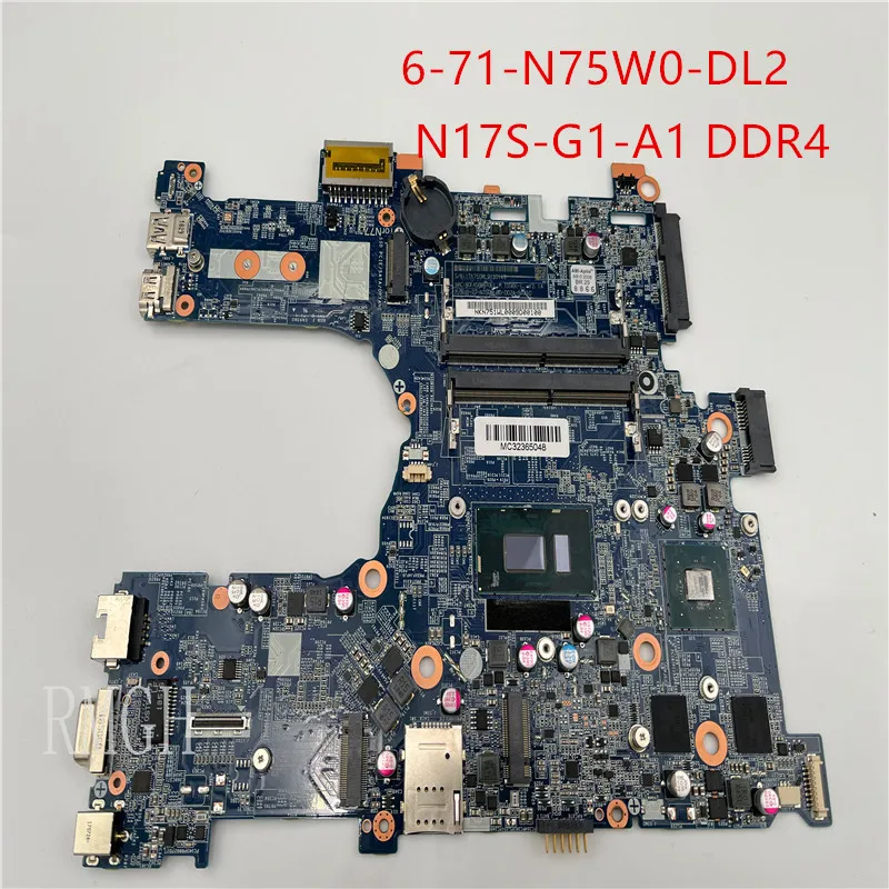 

6-71-N75W0-DL2 6-77-N750WL00-D02A-9A Original FOR Clevo N750WL Notebook i7-8550U SR3LC N17S-G1-A1 DDR4 100% test OK