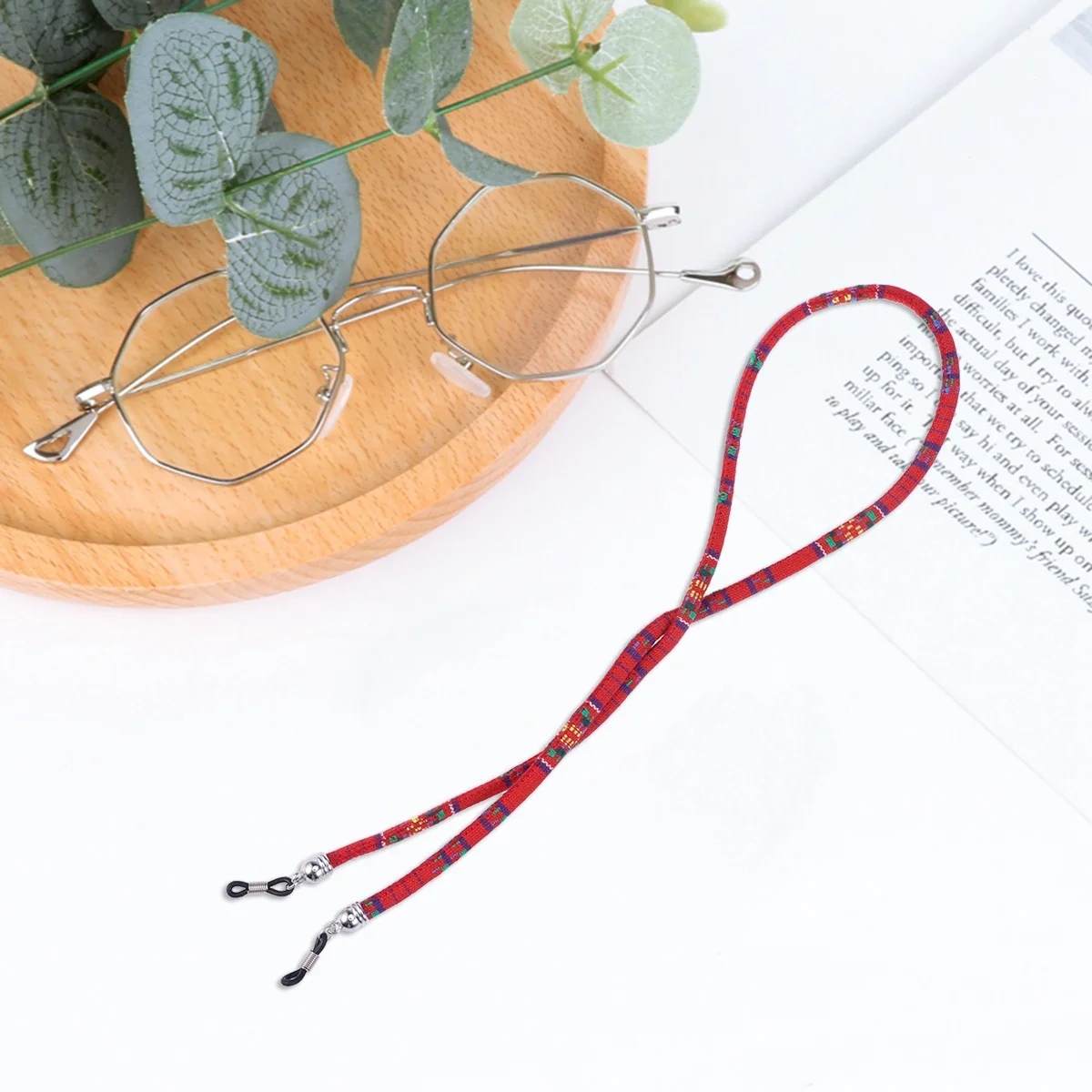 

Anti-Lost Eyeglass Chain Ethnic Style Adjustable Cotton Wool Cord For Reading Glasses Sunglasses Retainer Strap Red Eyeglass