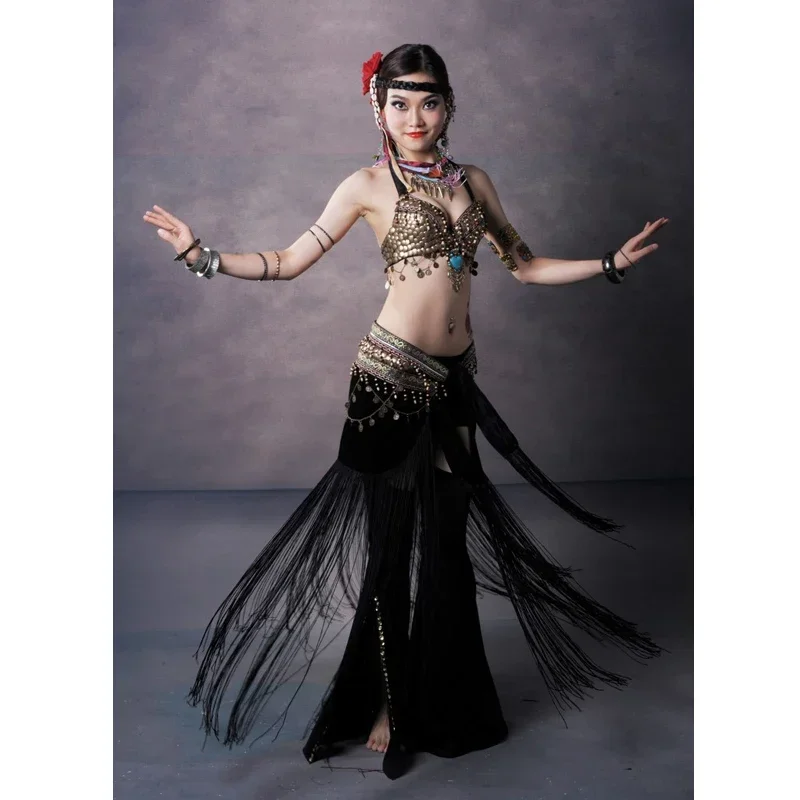 Tribal Style Belly Dance Costume 2 Pics Bra & Skirt Women Top Hip Scarf 34b/c 36b/c 38b/c Cup Bellydance Outfit Clothes 4 Color