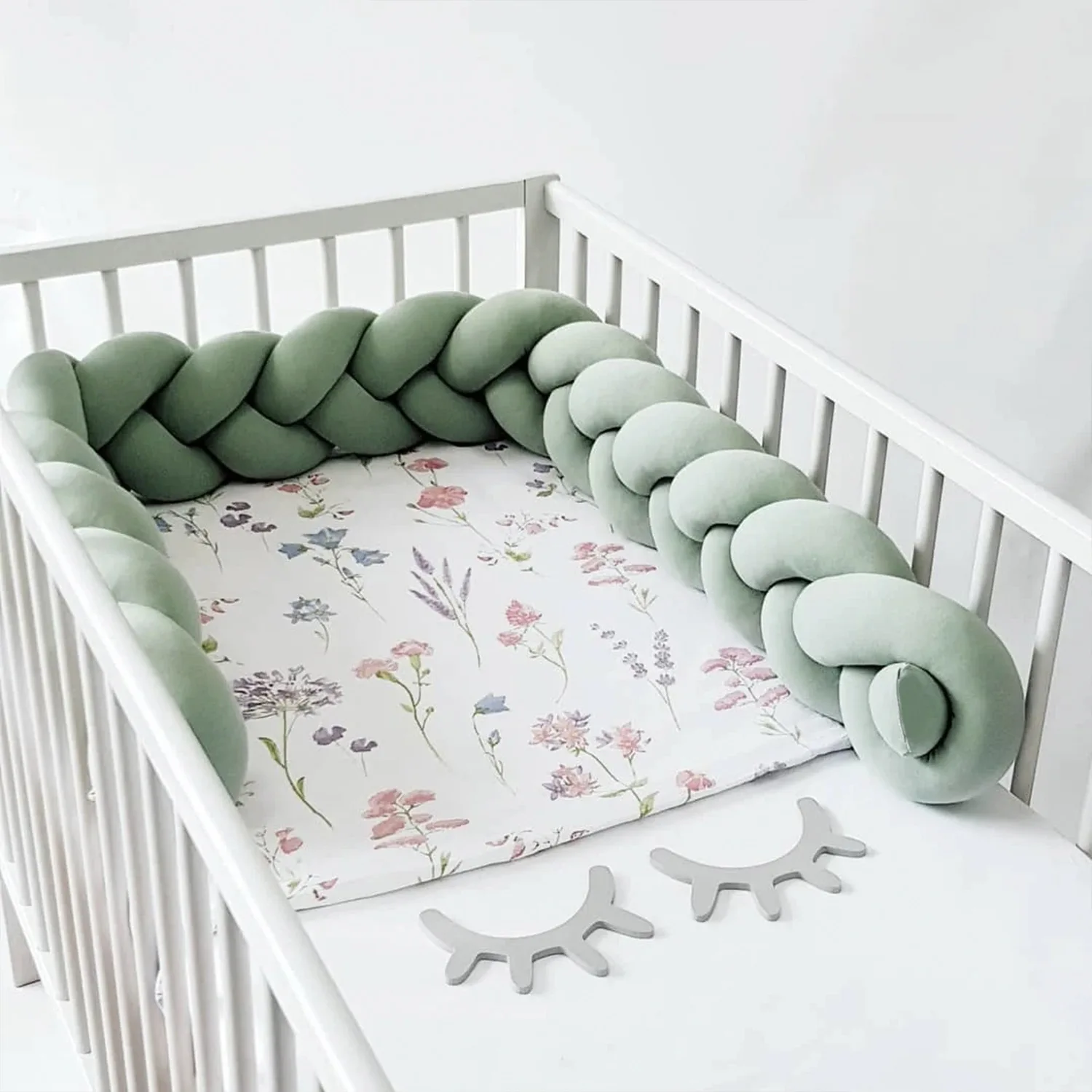 300 cm Babybett-Stoßstangenschutz, Bettgeflecht, Knotenkissen für Kleinkinder, Kinder, Anteile, Kleinkind-Babybett-Stoßstangen im Kinderbett für Neugeborene