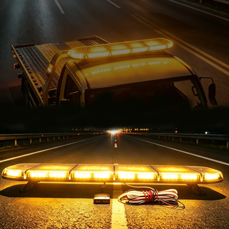 2026 50 Inch LED Traffic Advisor Light Bar Amber Sequential Warning Strobe Light for Tow Trucks Utility Vehicles