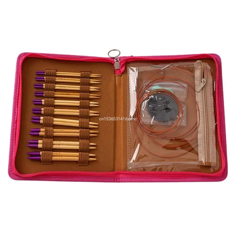 

Dropship Knitting Needle Set Bamboo Needle Practical Knitting Starter Tool Circular Knitting Needle Interchangeable Crochet Hook