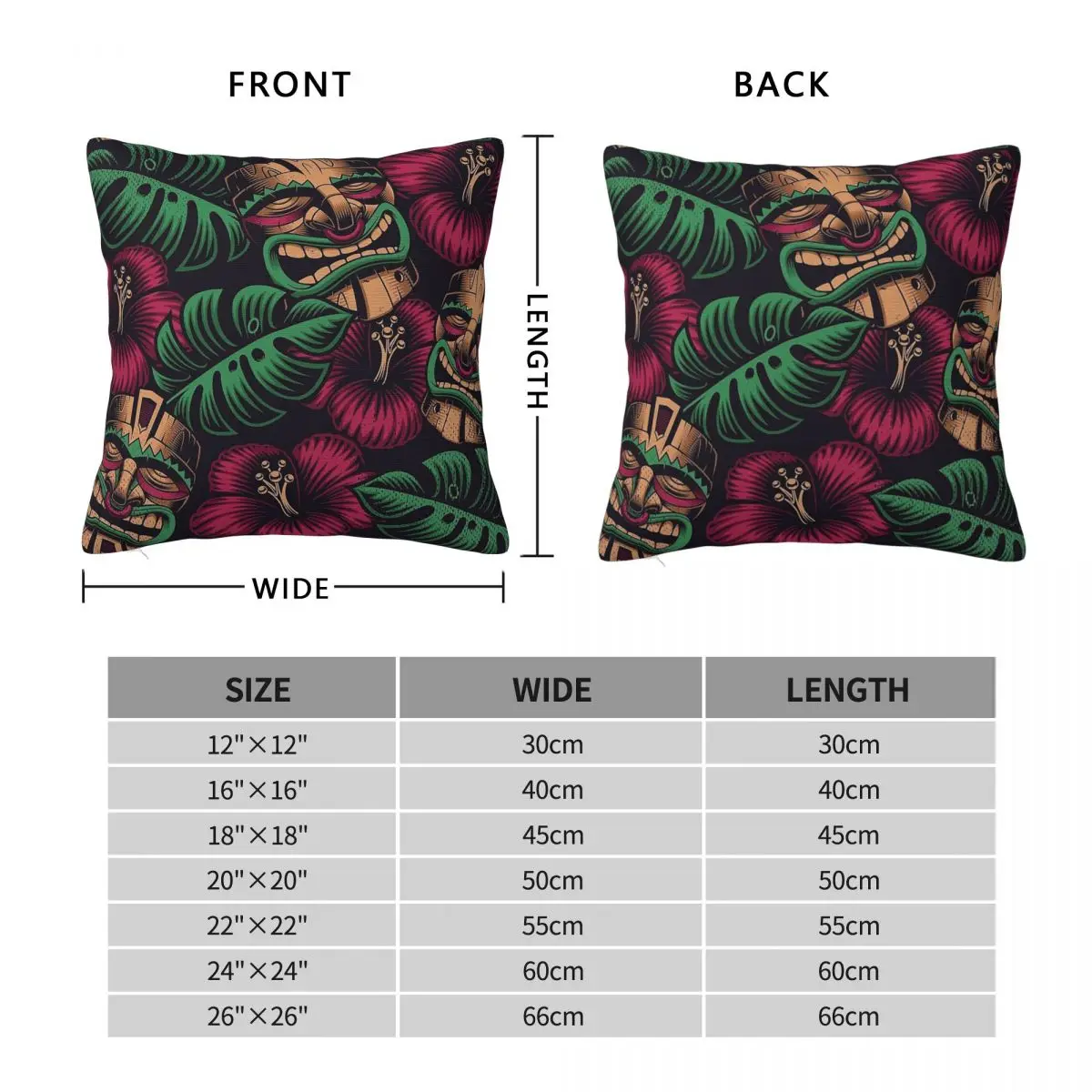 Tiki Mask Abstract Square Pillowcase Polyester Linen Velvet Pattern Zip Decorative Pillow Case Car Cushion Cover