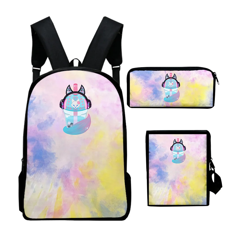 Hip Hop Youthful VTuber Silvervale Anime 3D Print 3pcs/Set Student Travel bags Laptop Daypack Backpack Shoulder Bag Pencil Case