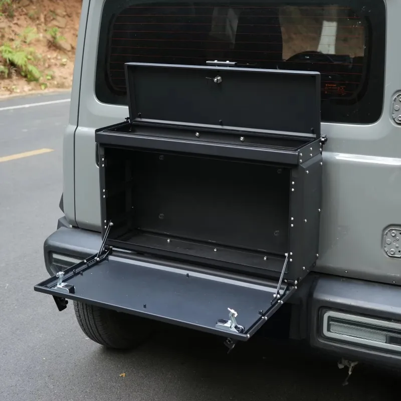 صندوق أدوات الباب الخلفي من الألومنيوم من Maiker لسوزوكي جيمي JB64 JB74 2019+، صندوق تخزين خارجي ملحقات الأمتعة الخارجية