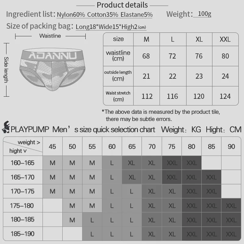 CMENIN Cotton Men Underwear Sexy Hip Pad Men\'s Briefs Camouflage Breathable Mesh Mens Underpants Sissy Gays Bikini Man Panties