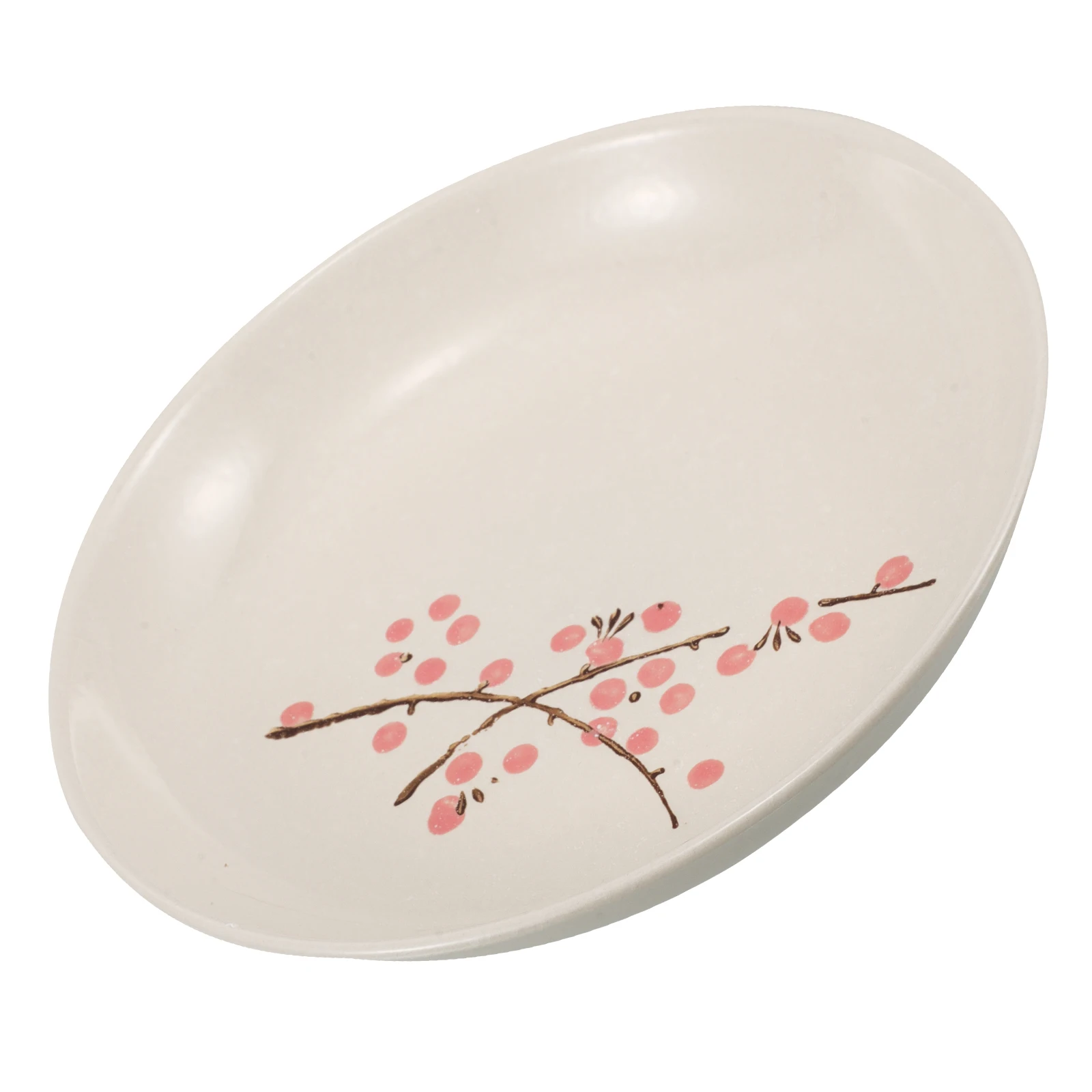 

Round Plate Creative Plum Blossom Handpainted Underglaze Porcelain Dinner Plates Large Capacity Versatile RV Home