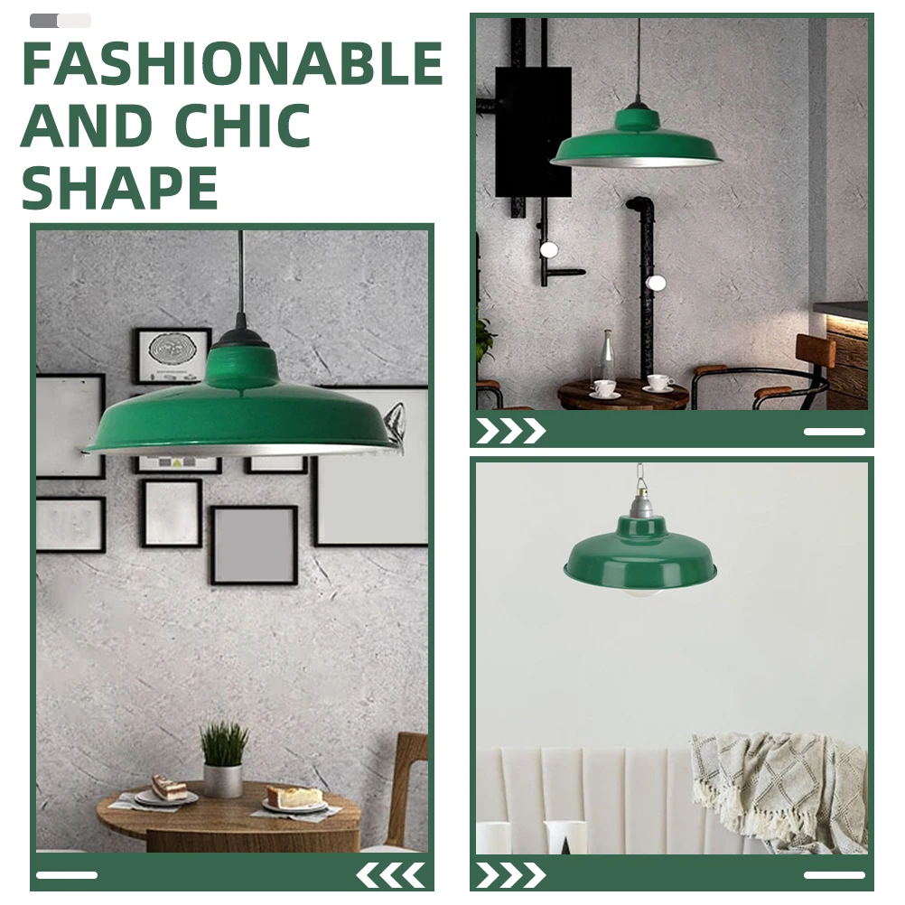 

2Pcs Retro Green Enamel Lampshade Vintage Metal Protective Shade for Factory Outdoor Industrial Light Accessories Waterproof