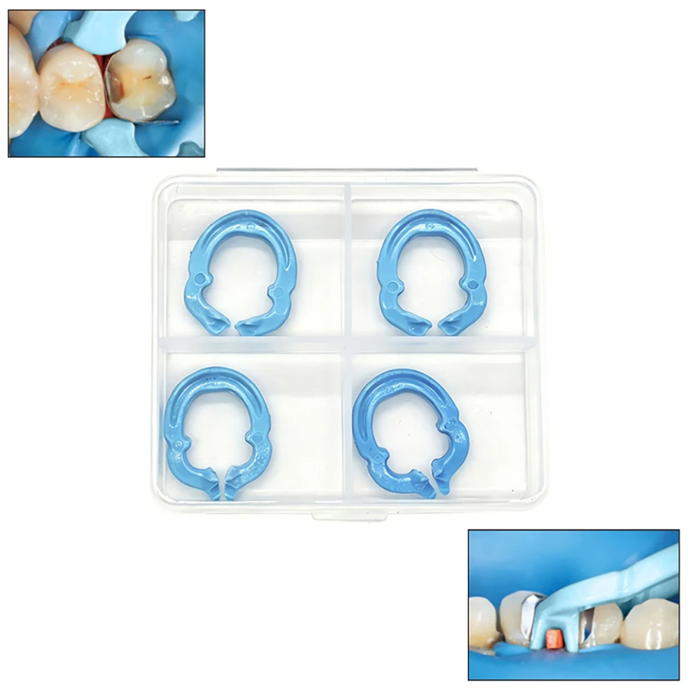 PIORPOY 4Pc Dental Resin Clamping Separator Ring Rubber Dam Clamps Autoclavable Matrices Holder Matrix Fixed Clamp Dentist Tools
