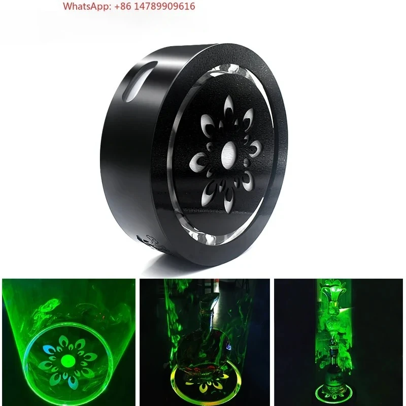 Premium Custom LED Liquor Display StandHookah  Light Bar Wine Liquor Round Luminous Base Arabic Hookah Accessories Red/Gree