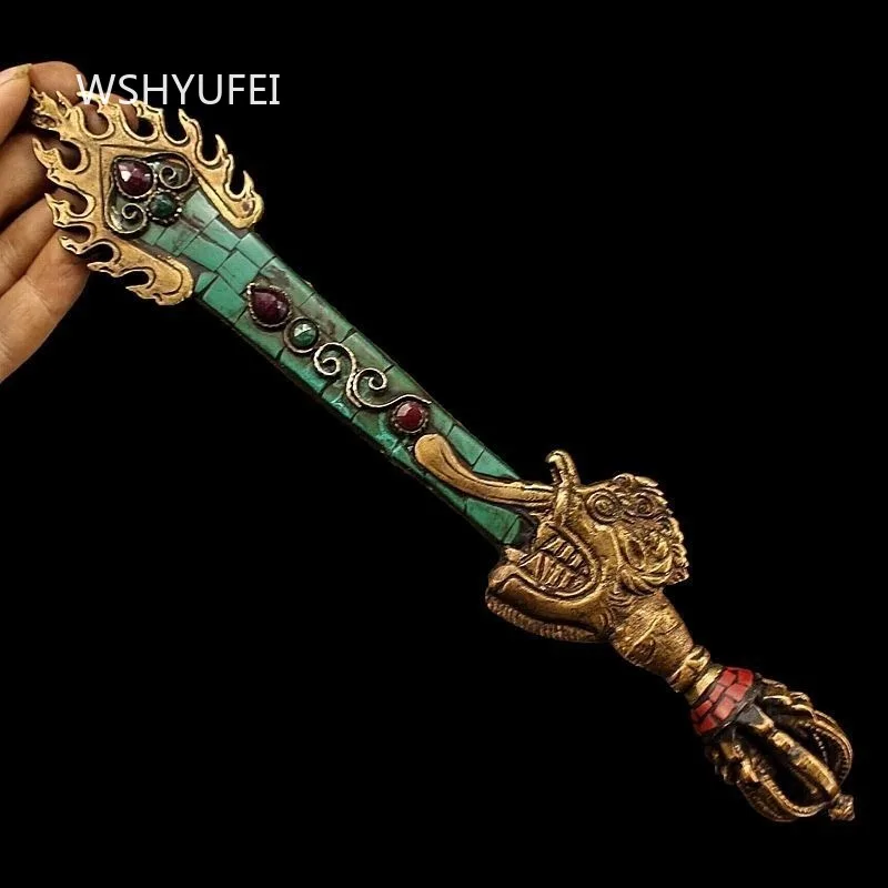 Metal Manjusri Sword Ornament Tibetan Dharma Artifacts Buddhist Supplies Feng Shui Accessories Household Decorative Ornaments