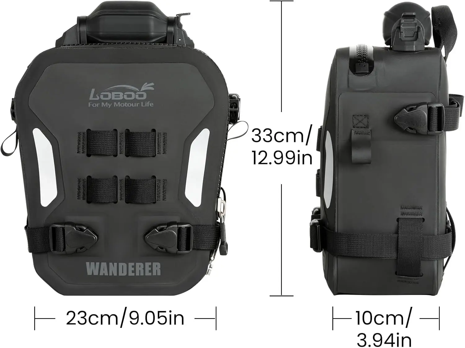 2PCS Motorcycle Front Bumper Bag, Fully Waterproof Motorcycle Bumper Bag Side Bag