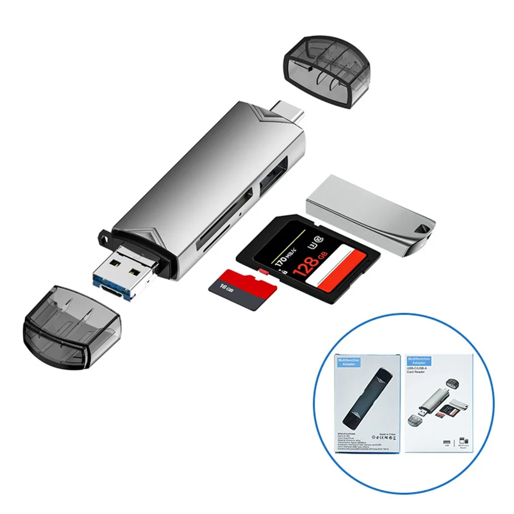 Szybka transmisja Czytnik kart 6 w 1 do OTG typu C TF USB 3 0 Adapter Micro USB kompatybilny z wieloma systemami