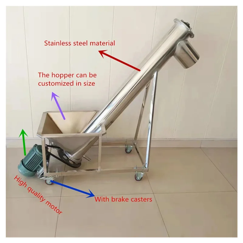 Custom Vertical Auger Screw Conveyor From Inclined Feeder Powder Granules Cement Mirror Stainless Steel Machine Mixing Dynamic