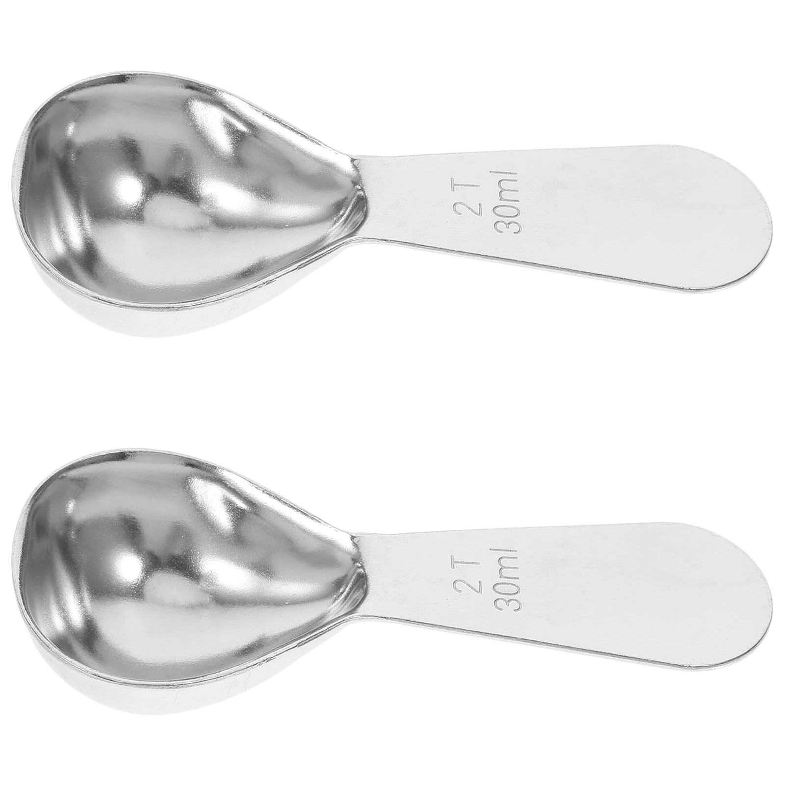 

2Pcs Coffee Measuring Scoops Stainless Steel Short Handle Coffee Scoop Spoon Powdered Milk Tea Leaves Kitchen Baking Tool