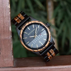 New Man Wooden Quartz Watches BOBO BIRD Wedding Groomsman Watch Vintage Men Watch With Calendar Original Luxury Wristwatch Gift