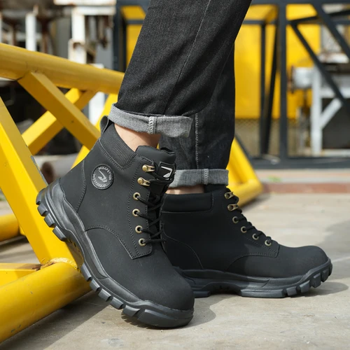 Imagen 2 del producto Zapatos con punta de acero para hombres y mujeres, zapatillas ligeras antigolpes con punta de acero, botas de trabajo indestructibles, zapatos de seguridad para construcción