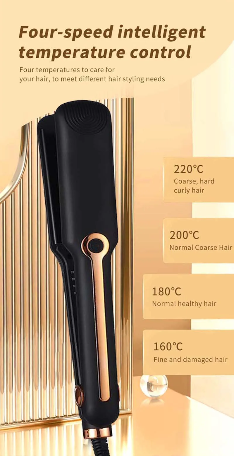 2-in-1 Elektrischer Keramikplatten-Haarglätter & Lockenstab mit Negativ-Ionen-Technologie und Temperaturregelung für den Hausgebrauch – Detail 3
