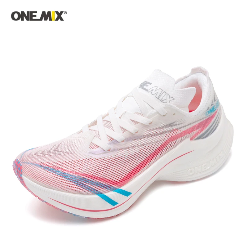 ONEMIX 2024 Professional Running Shoes for Men Anti-slip Ultra-light Rebound Athletic Nylon Plate Sport Shoes student Sneakers