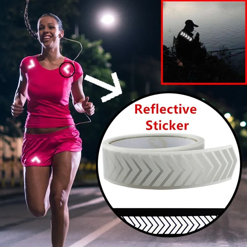 DIY Tape For Clothing Safety Silver Reflective Tape Iron On Heat Transfer Vinyl Film Stickers